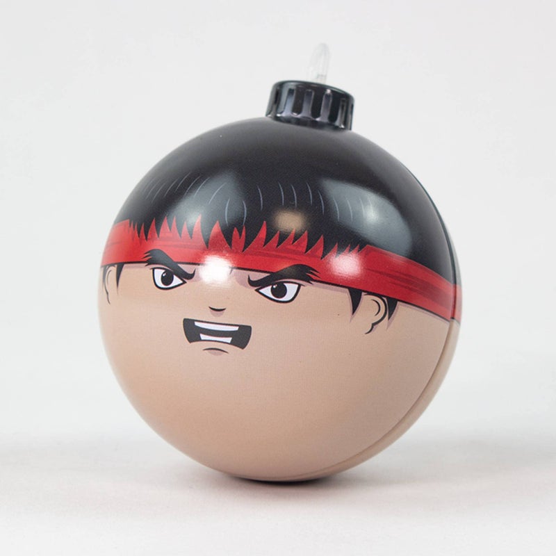 Numskull Bauble Heads Official Street Fighter Ryu Christmas Tree Decoration Ornament - Beige Tin Metal Christmas Bauble Ball Hanging D  cor - Image 2